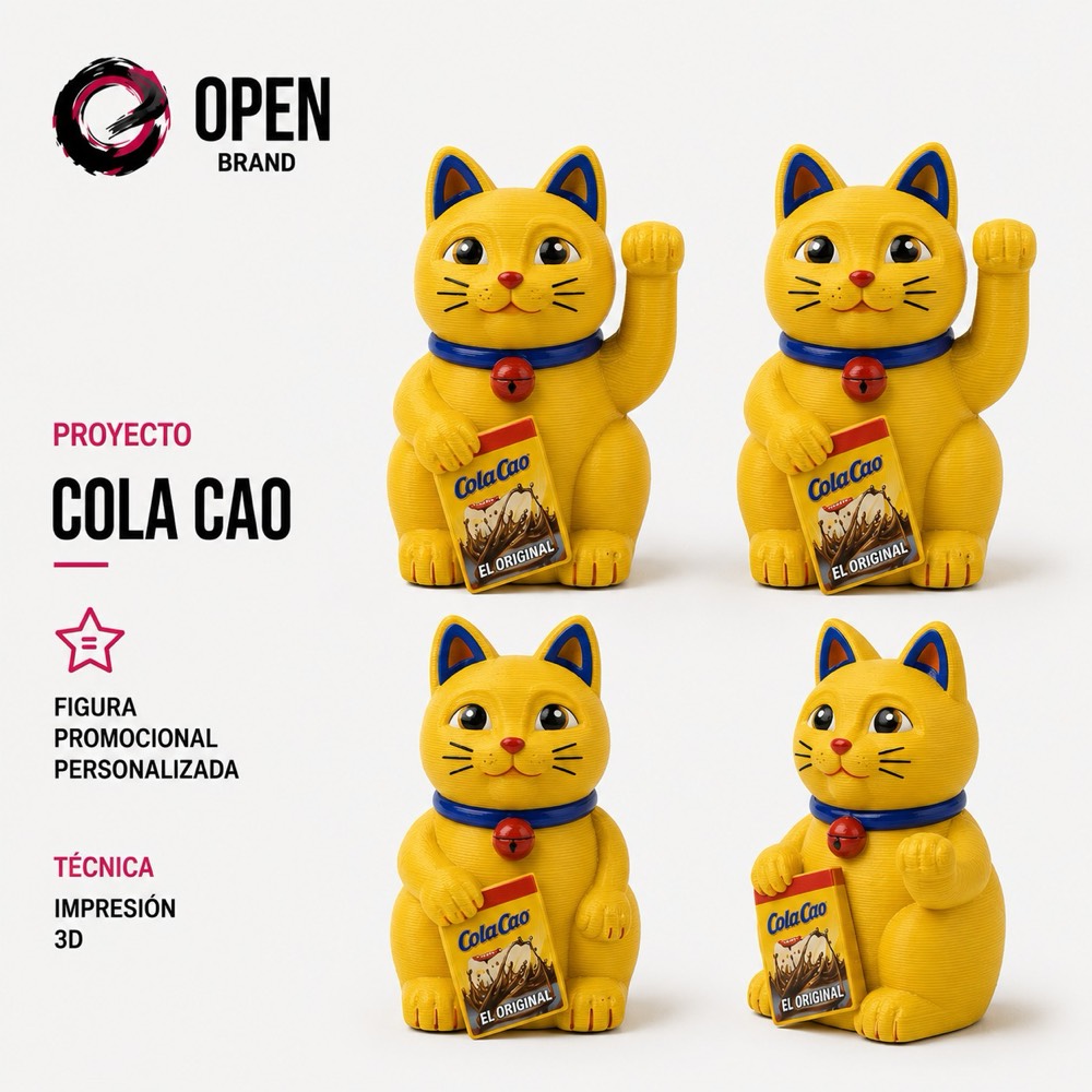 Figura promocional impresa en 3D para ColaCao