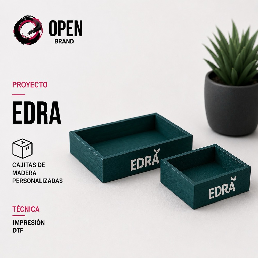 Cajitas de madera personalizadas para EDRA